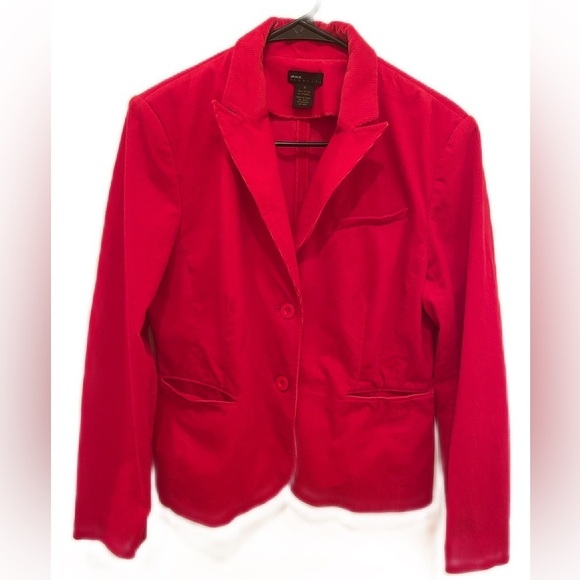 Red Blazer Size 8 Grace Elements Corduroy - Picture 1 of 11